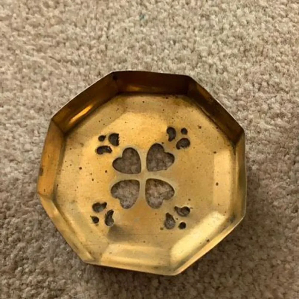 Brass 3” Octagon Trinket Box With Lid Made In India